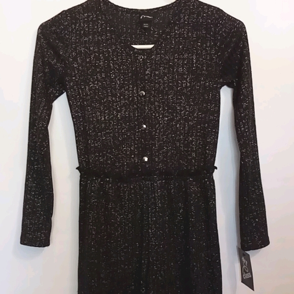 Black Metallic Jumper Girls M 7/8 Art Class NWT - Picture 2 of 7